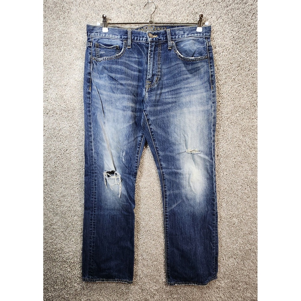 American Eagle Outfitters Original Boot Jeans Mens 33x32 (Fits 35x31) Blue Denim